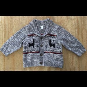 Baby boy knitted llama sweater
